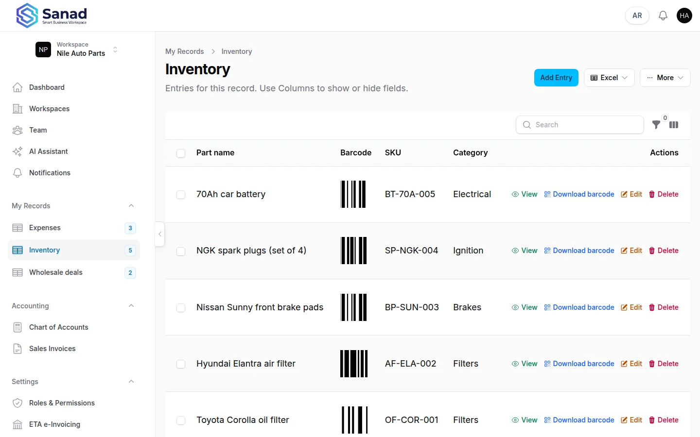 Add product rows